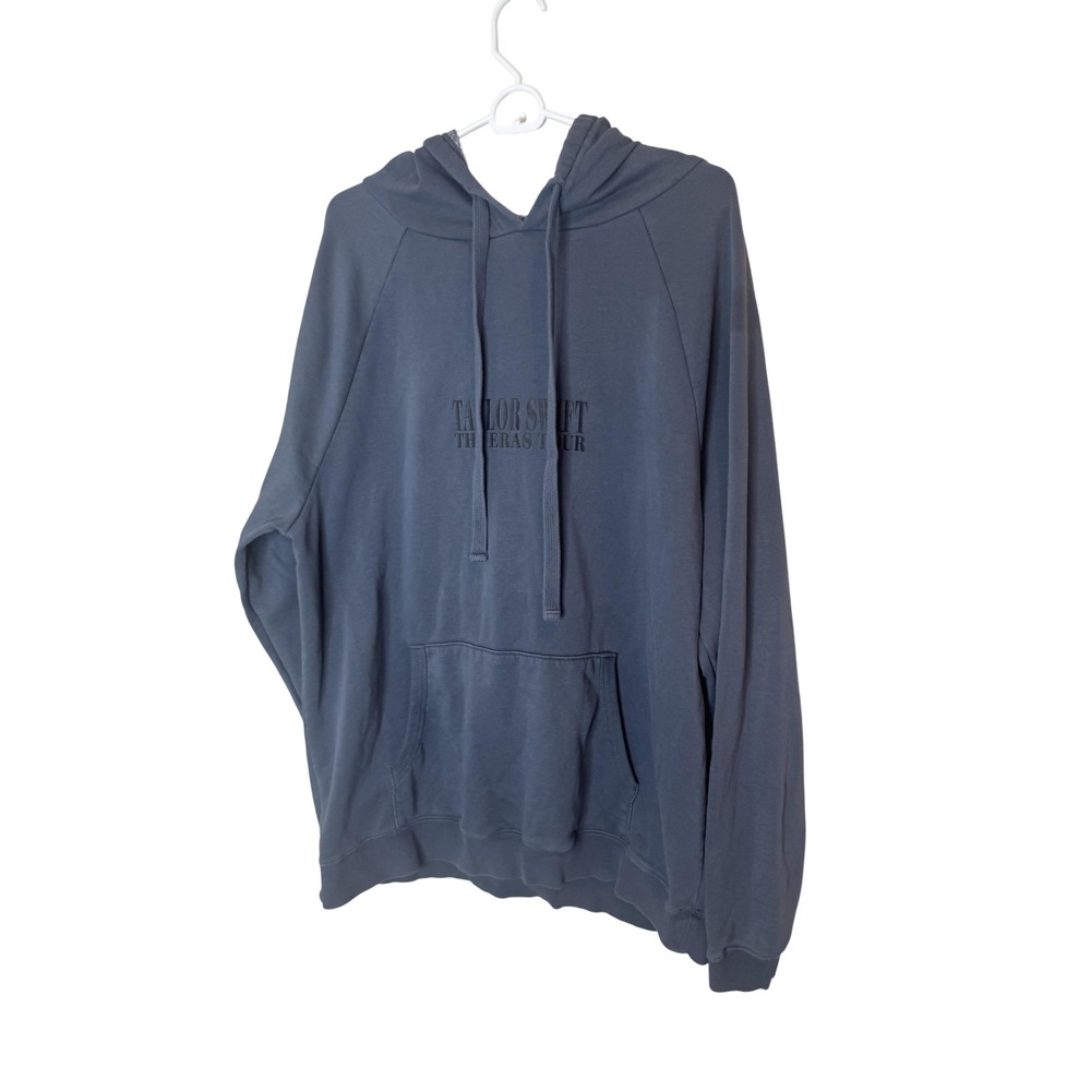 Taylor Swift The Eras Tour Hoodie‎ Mens XL Blue Fleece Lined Graphic Pullover